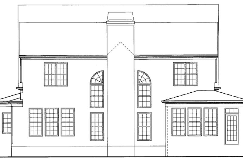 Home Plan - Exterior - Rear Elevation for Classical House Plan #54-194 - 5 bed, 3.5 bath