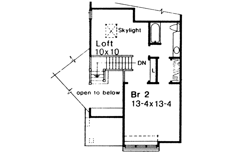 House Blueprint - Floor Plan - Upper Floor for Contemporary House Plan #320-682 - 2 bed, 2.5 bath