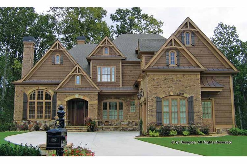 House Blueprint - Exterior - Front Elevation 3 for Craftsman House Plan #54-345 - 4 bed, 3.5 bath