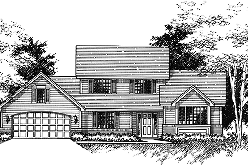 House Blueprint - Colonial Exterior - Front Elevation Plan #51-699
