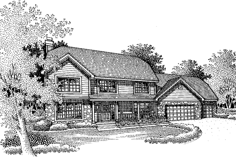 Architectural House Design - Country Exterior - Front Elevation Plan #320-546