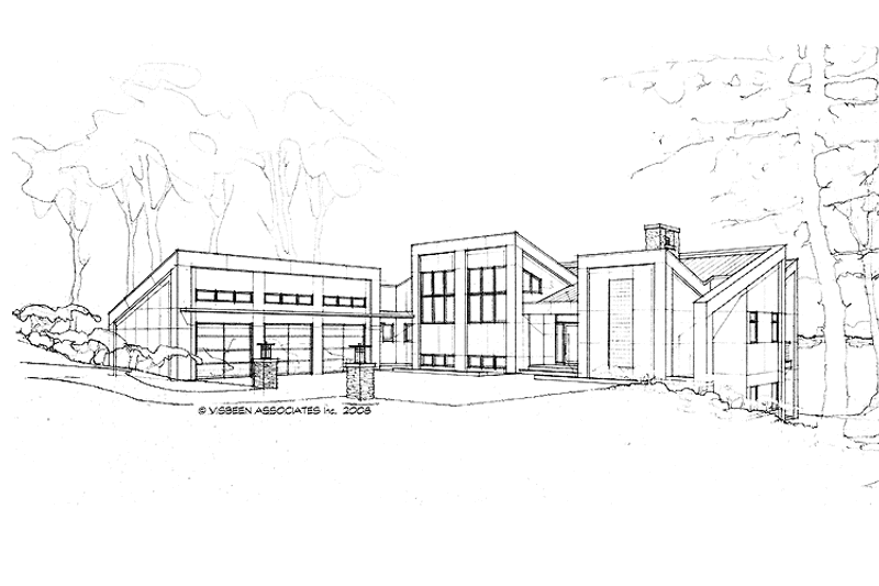 House Plan Design - Exterior - Front Elevation 3 for Contemporary House Plan #928-168 - 5 bed, 4.5 bath