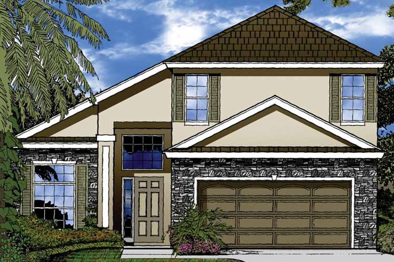 Dream House Plan - Exterior - Front Elevation 3 for Contemporary House Plan #1015-45 - 4 bed, 2.5 bath