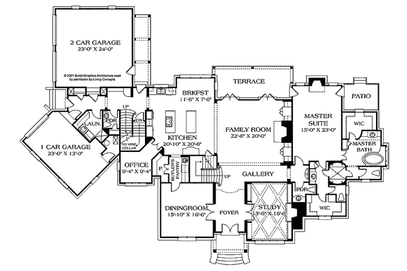Home Plan - Floor Plan - Main Floor for Country House Plan #453-468 - 5 bed, 4 bath