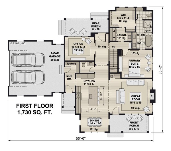 Farmhouse Floor Plan - Main Floor Plan #51-1273