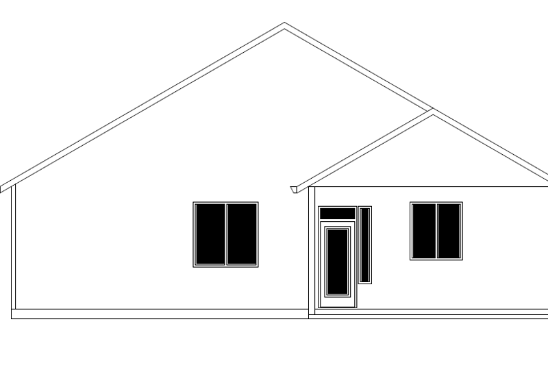 House Design - Exterior - Rear Elevation for Ranch House Plan #943-55 - 3 bed, 2 bath