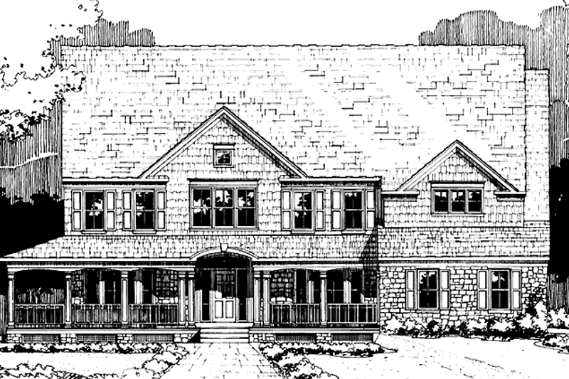 House Blueprint - Country Exterior - Front Elevation Plan #953-48