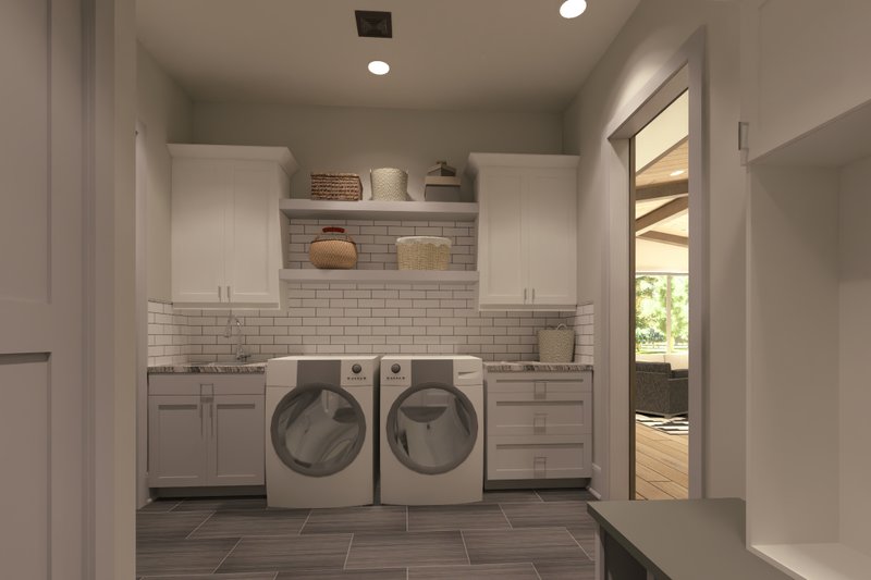 House Blueprint - Interior - Laundry 1 for Farmhouse House Plan #1069-40 - 3 bed, 2.5 bath