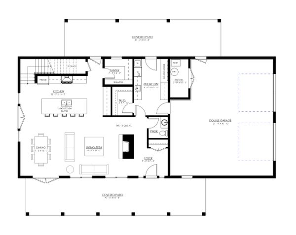 Architectural House Design - Barndominium Floor Plan - Main Floor Plan #1114-63