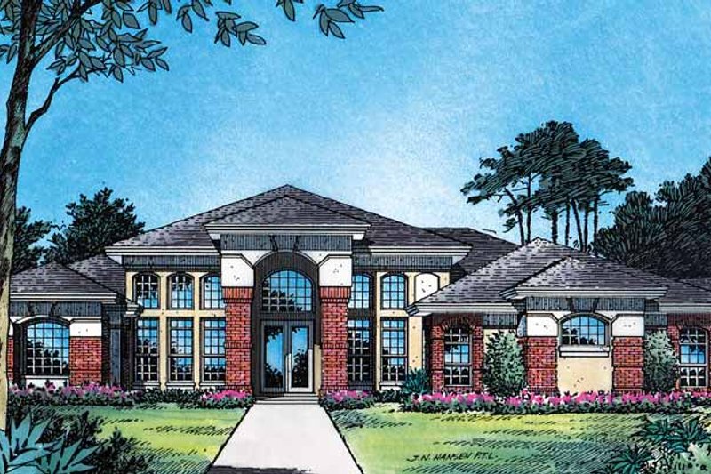 Home Plan - Mediterranean Exterior - Front Elevation Plan #417-510