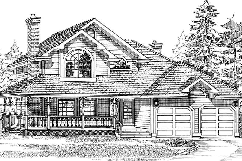Architectural House Design - Country Exterior - Front Elevation Plan #47-814