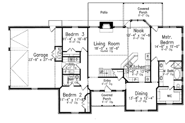 House Plan Design - Traditional Floor Plan - Main Floor Plan #52-261