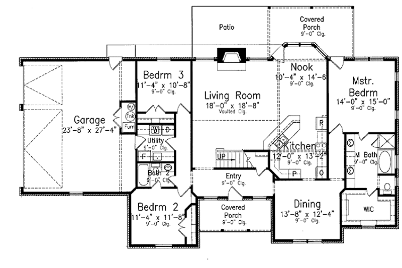 Home Plan - Floor Plan - Main Floor for Traditional House Plan #52-261 - 3 bed, 2.5 bath