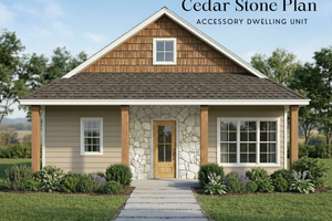 Home Plan - Exterior - Front Elevation for Cottage House Plan #1123-6 - 1 bed, 1.5 bath