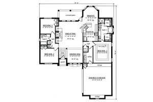 Floor Plan - Main Floor for Traditional House Plan #42-406 - 3 bed, 2 bath