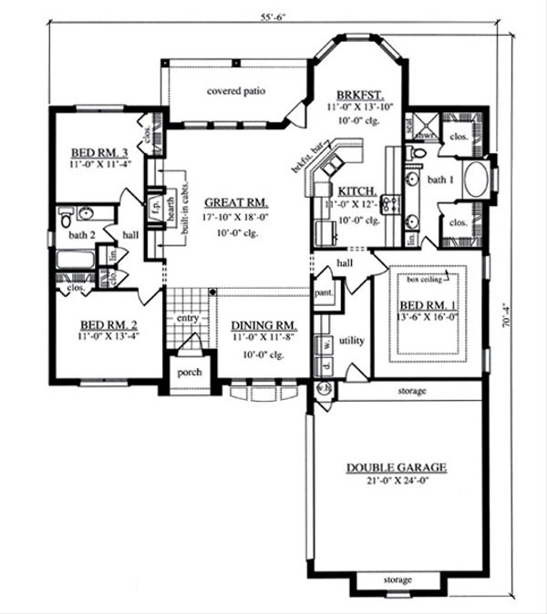 Traditional Floor Plan - Main Floor Plan #42-406