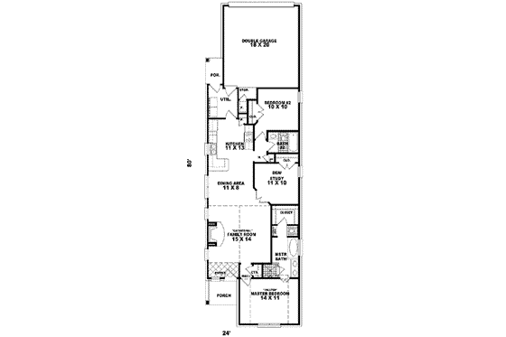 Floor Plan - Main Floor for Traditional House Plan #81-475 - 2 bed, 2 bath