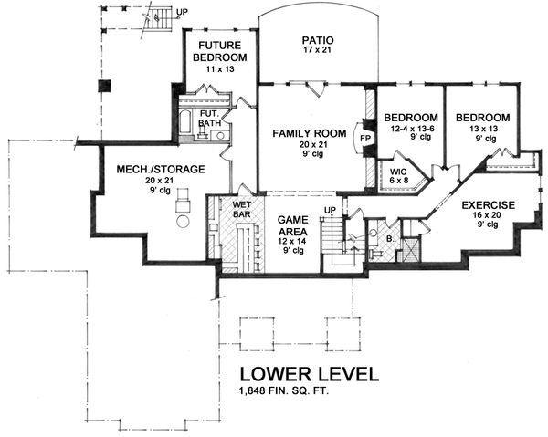 Cottage Floor Plan - Lower Floor Plan #51-564