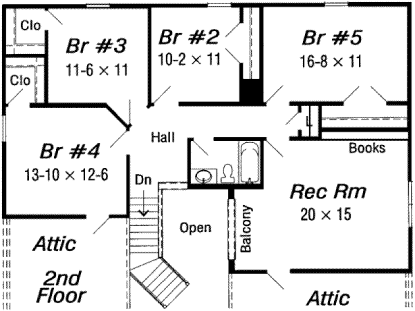 European Floor Plan - Upper Floor Plan #329-131