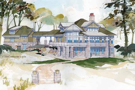 Exterior - Rear Elevation 3 for Craftsman House Plan #928-175 - 4 bed, 3.5 bath