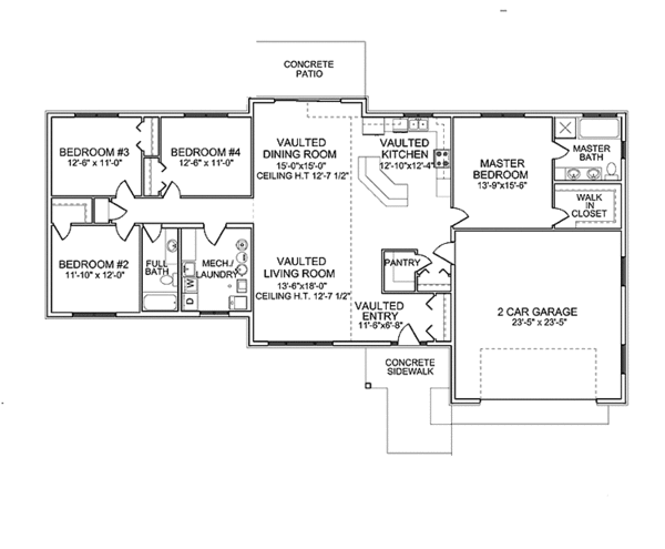 House Plan Design - Ranch Floor Plan - Main Floor Plan #980-8