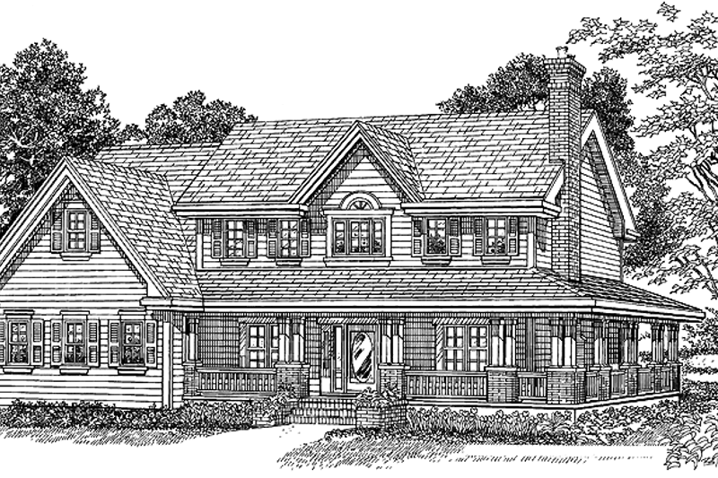 Dream House Plan - Victorian Exterior - Front Elevation Plan #47-896
