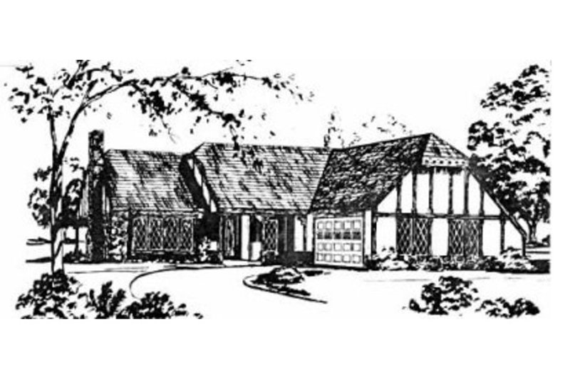 Tudor Style House Plan - 3 Beds 2 Baths 1503 Sq/Ft Plan #36-321
