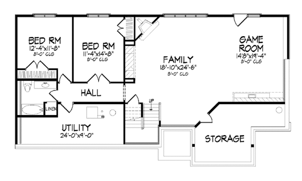 Architectural House Design - Traditional Floor Plan - Lower Floor Plan #320-917