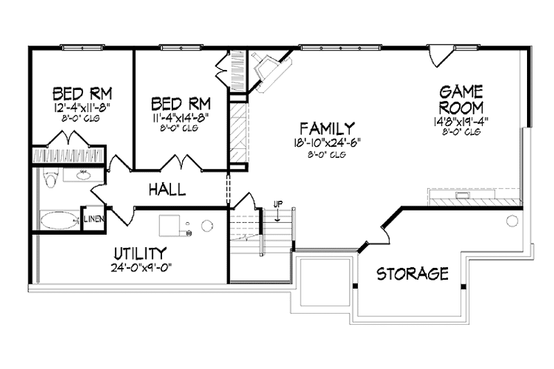Architectural House Design - Floor Plan - Lower Floor for Traditional House Plan #320-917 - 3 bed, 2.5 bath