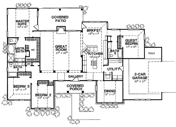 Craftsman Floor Plan - Main Floor Plan #472-50