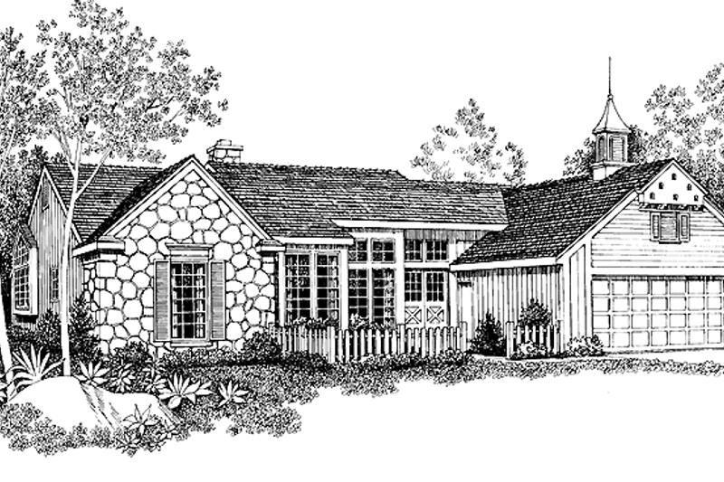 House Blueprint - Ranch Exterior - Front Elevation Plan #72-849