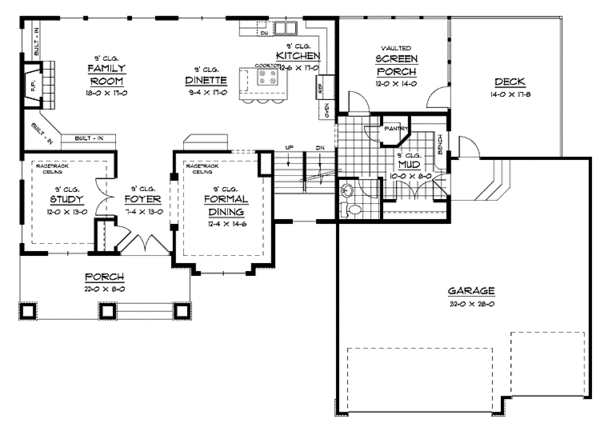 House Plan Design - European Floor Plan - Main Floor Plan #51-634