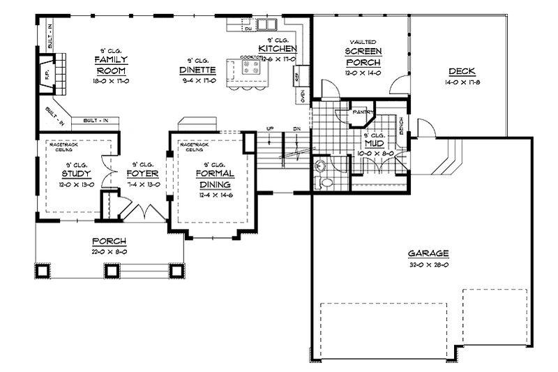 Architectural House Design - Floor Plan - Main Floor for European House Plan #51-634 - 4 bed, 2.5 bath