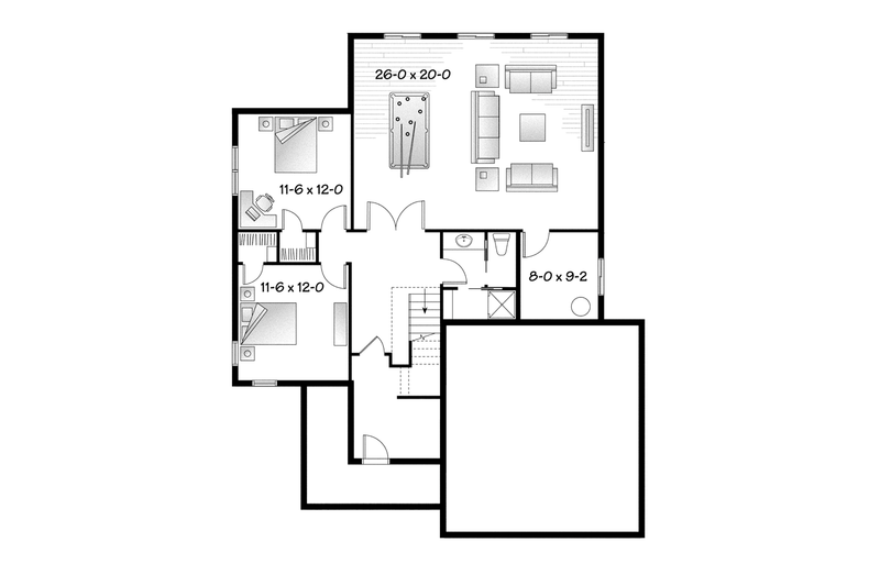 Dream House Plan - Floor Plan - Lower Floor for Country House Plan #23-2573 - 3 bed, 2.5 bath