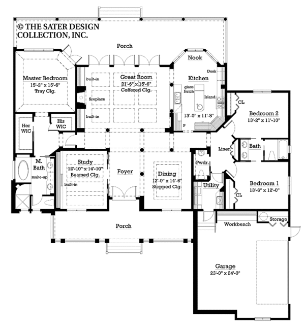 Architectural House Design - Ranch Floor Plan - Main Floor Plan #930-232