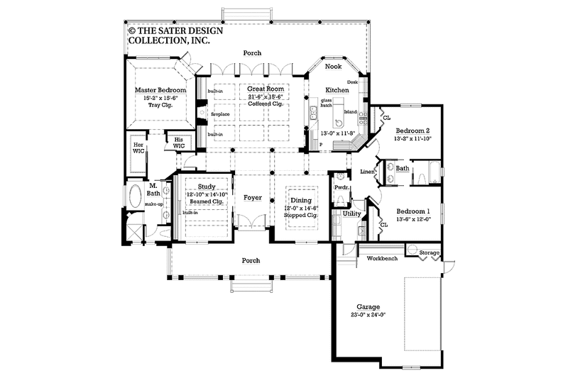 Dream House Plan - Floor Plan - Main Floor for Ranch House Plan #930-232 - 3 bed, 2.5 bath
