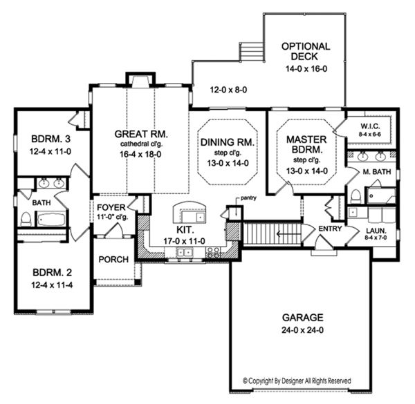 House Design - Ranch Floor Plan - Main Floor Plan #1010-141