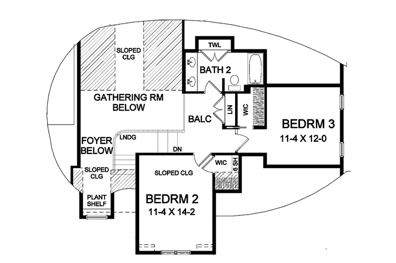 Home Plan - Floor Plan - Upper Floor for Colonial House Plan #328-409 - 3 bed, 2.5 bath