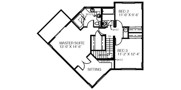 Traditional Floor Plan - Upper Floor Plan #60-184