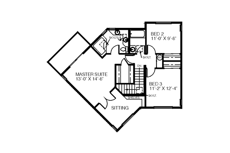 Home Plan - Floor Plan - Upper Floor for Traditional House Plan #60-184 - 3 bed, 2.5 bath