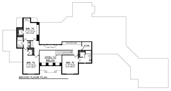 Architectural House Design - European Floor Plan - Upper Floor Plan #70-887