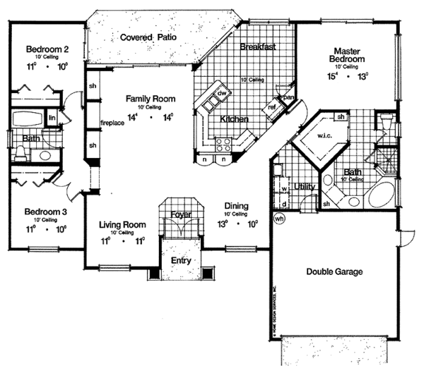 Architectural House Design - Mediterranean Floor Plan - Main Floor Plan #417-697