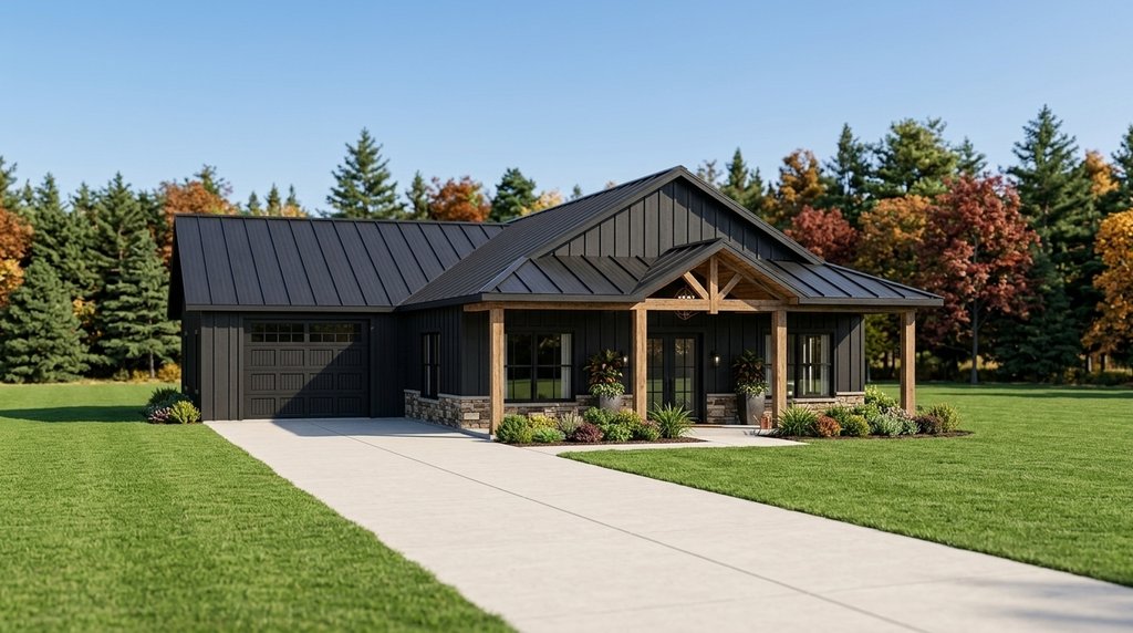 Exterior - Front Elevation 2 for Country House Plan #1064-330 - 1 bed, 1.5 bath