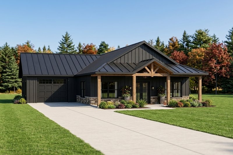 Exterior - Front Elevation 2 for Country House Plan #1064-330 - 1 bed, 1.5 bath