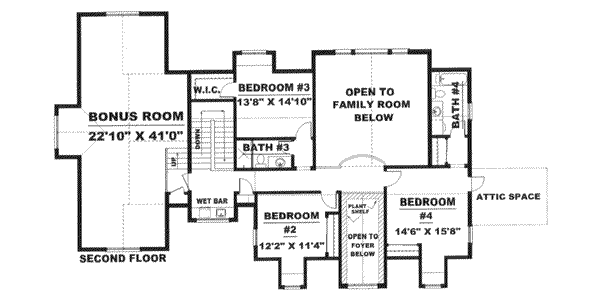 Country Floor Plan - Upper Floor Plan #27-223