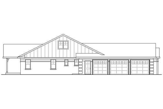 Exterior - Other Elevation for Ranch House Plan #124-900 - 3 bed, 3 bath