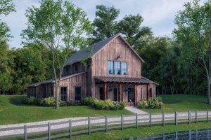 Exterior - Front Elevation 3 for Barndominium House Plan #430-259 - 4 bed, 3.5 bath