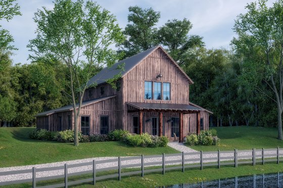 Exterior - Front Elevation 3 for Barndominium House Plan #430-259 - 4 bed, 3.5 bath