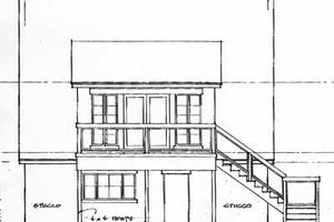 Exterior - Rear Elevation for Cottage House Plan #140-106 - 1 bed, 1 bath