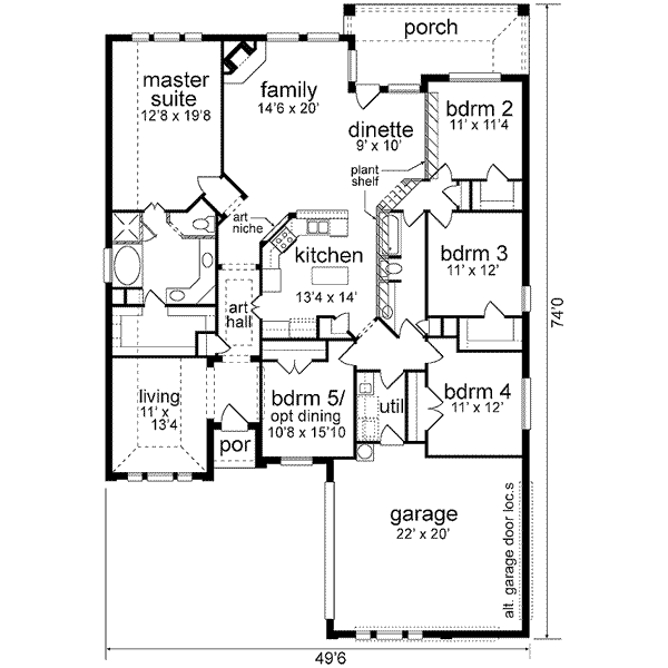 House Blueprint - Traditional Floor Plan - Main Floor Plan #84-233
